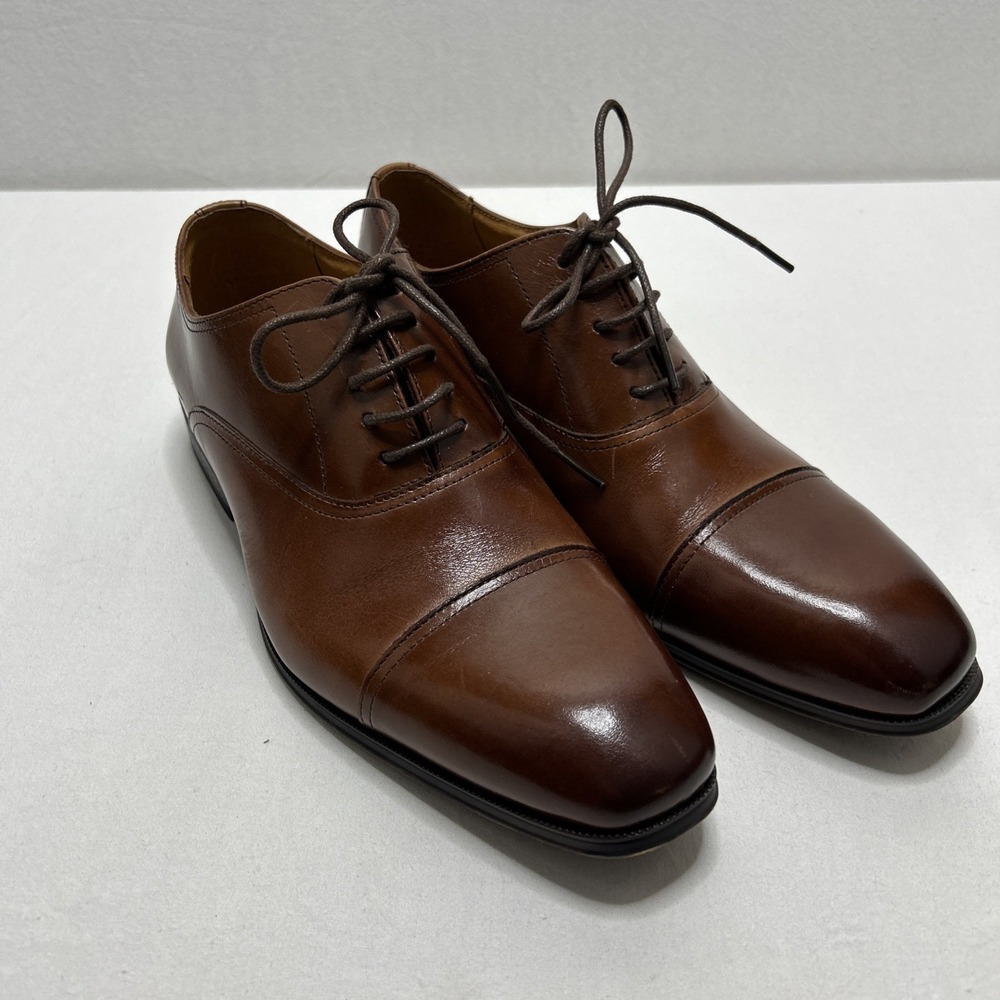 Florsheim Mens Dress Shoes Size 7E Brown Leather Loafers Tie Up Memory Foam